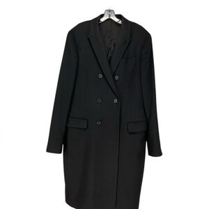 All Saints Black Double-Breasted Pea Coat